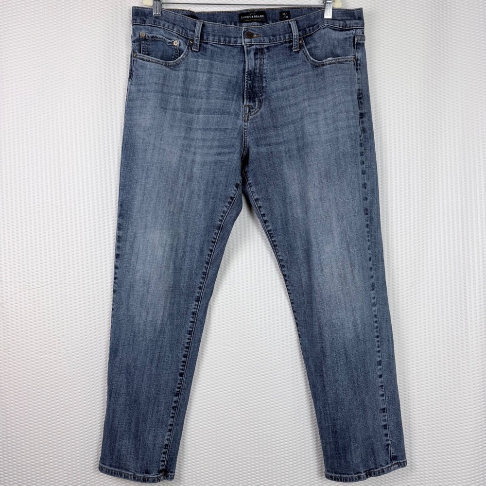 Lucky Brand Mens Blue Straight Leg Stretch Denim Jeans Size 40/30 Medium Wash